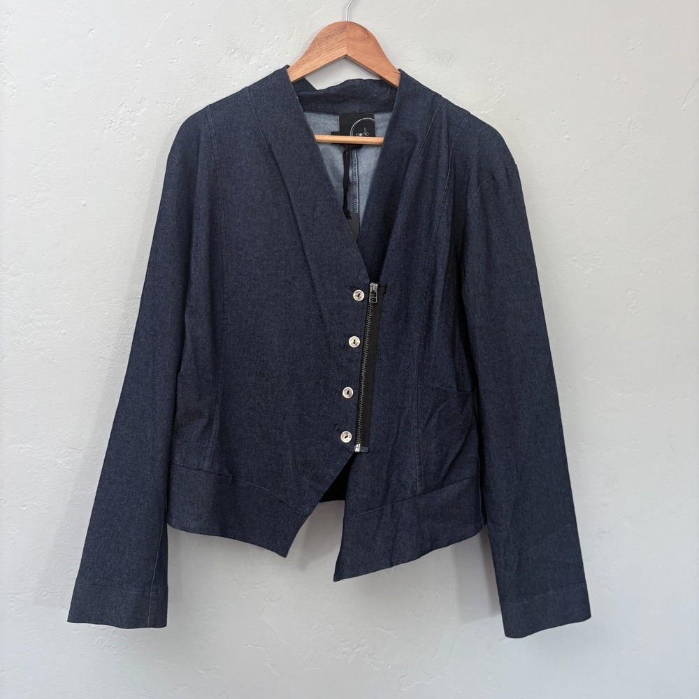 Porto Farallon Denim Style Chambray Jacket Women Size 4 (12 US) Blue New